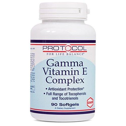 Protocol For Life Balance - Gamma Vitamin E Complex - Antioxidant Protection Supporting Immune Systems & Physical Endurance - 90 Softgels Supplement Protocol For Life Balance 