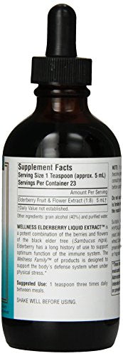 Source Naturals Wellness Elderberry Liquid Extract 100mg (Sambucus nigra) - 4 oz Liquid Supplement Source Naturals 
