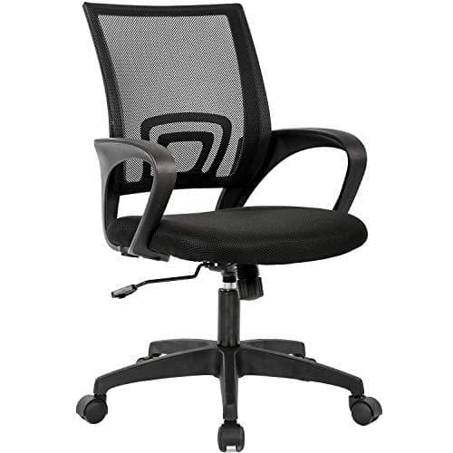 Home Office Chair Ergonomic Desk Chair Mesh Computer Chair with Lumbar Support Armrest Executive Rolling Swivel Adjustable Mid Back Task Chair for Women Adults, Black Furniture BestOffice 