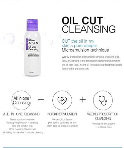 [TROIAREUKE] ACSEN Oil Cut Cleansing 120ml (4.05fl.oz.) / All in One Oil Free Facial Clear Gel Type Cleanser for Acne-prone Skin Skin Care TROIAREUKE 