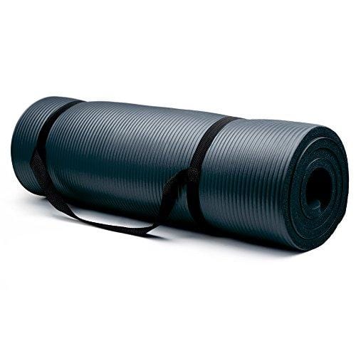 Crown Sporting Goods 5/8-Inch Extra Thick Yoga Mat with No Stick Ridge, Black Sports Crown Sporting Goods 
