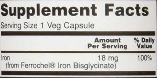 NOW Iron 18 mg,120 Veg Capsules Supplement NOW Foods 