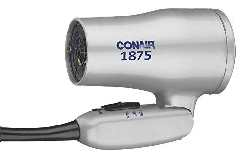 Conair 1875 Watt Compact Hair Dryer with Folding Handle; Dual Voltage; Grey Hair Dryer Conair 