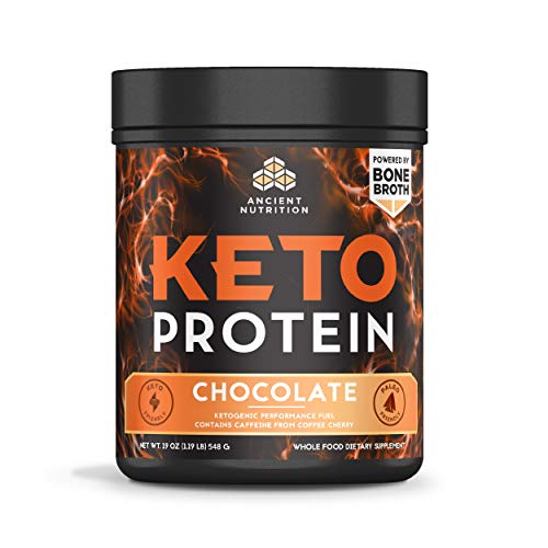 Ancient Nutrition KetoPROTEIN Powder Chocolate, 17 Servings - Keto Protein Diet Supplement, High Quality Low Carb Proteins and Fats from Bone Broth and MCT Oil Supplement Ancient Nutrition 