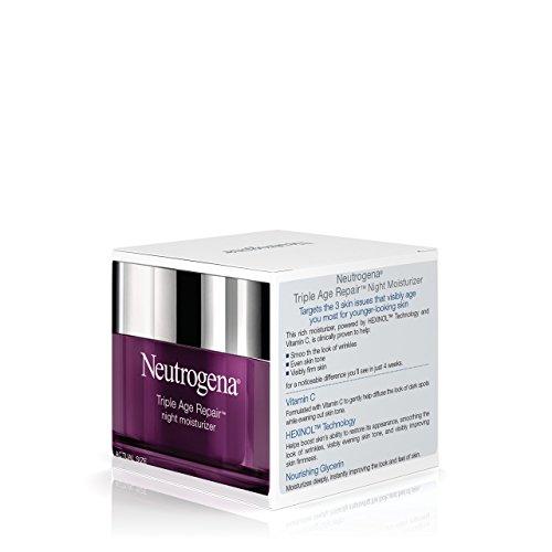 Neutrogena Triple Age Repair Anti-Wrinkle Night Moisturizer with Vitamin C, Smooths the look of Wrinkles, Evens Skin Tone, Firms Skin, 1.7 oz Skin Care Neutrogena 