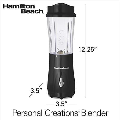 Hamilton Beach Personal Creations Blender for Shakes & Smoothies gray 14oz  Capacity With Travel Lid 