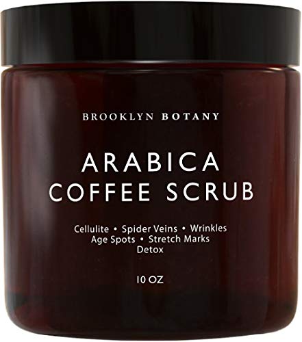 Arabica Coffee Scrub - 100% Natural - Body Scrub for Stretch Marks & Cellulite,Spider Veins, Age Spots - Great Gift For Her - Brooklyn Botany - 10 oz Skin Care Brooklyn Botany 