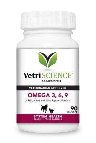 VetriScience Laboratories Omega 3,6,9 for Cats and Dogs, Omega Fatty Acid Supplement for Dogs and Cats, 90 Soft Gel Capsules Animal Wellness VetriScience Laboratories 