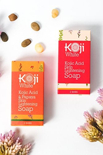 Pure Kojic Acid Skin Lightening Soap For Hyperpigmentation, Dark Spots, Sun Damage, Uneven Skin Tone (2.82 oz / 2 Bars) Skin Care Koji White 