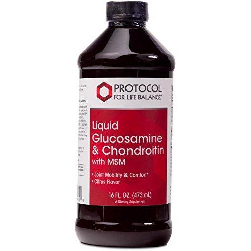Protocol For Life Balance - Liquid Glucosamine & Chondroitin with MSM - Supports Joint Mobility & Comfort in Easy to Swallow Liquid Format - Citrus Flavor - 16 fl. oz. (473 mL) Supplement Protocol For Life Balance 