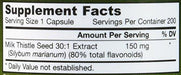 Jarrow Formulas Milk Thistle (Silymarin Marianum), Promotes Liver Health, 150 mg per Capsule, 200 Veggie Capsules Supplement Jarrow Formulas 