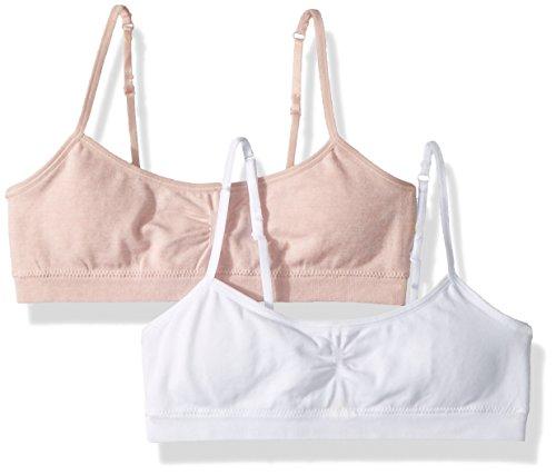 Hanes Big Girl's Seamless Foam Bra 2-Pack Bra, Budding Pink Heather/White, X Large Apparel Hanes 
