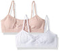 Hanes Big Girl's Seamless Foam Bra 2-Pack Bra, Budding Pink Heather/White, X Large Apparel Hanes 