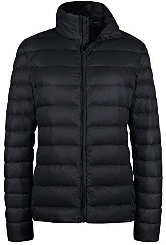 Wantdo Women's Packable Ultra Light Weight Short Down Jacket(Black, 2XL) Ski Wantdo 