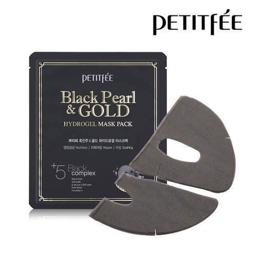 [Petitfee] Black Pearl & Gold Hydrogel Mask Pack 5ea / 5 Black Complex / Soothing Gel Facial Mask Skin Care Petitfee 