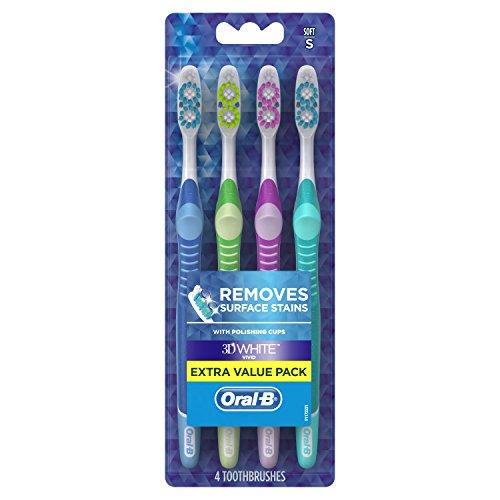 Oral-B 35 Soft Bristles 3D Vivid Toothbrush, White, 4 Count Toothbrush Oral B 