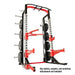 Lifeline Commercial Half Rack - 10 Olympic Plate Storage Horns, 4 Vertical Barbell Storage Tubes, Resistance Band Hooks, Multi-Grip Pull-Up Bar (Dip Station & Weights not Included), Black/Red (LLCHR) Sports Lifeline 