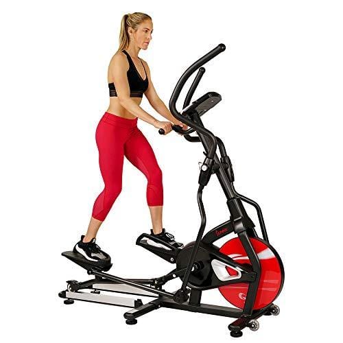Sunny Health & Fitness Magnetic Elliptical Trainer Machine w/ Tablet Holder, LCD Monitor, 265 Max Weight and Pulse Monitor - Stride Zone - SF-E3865,Black Sports Sunny Health & Fitness 