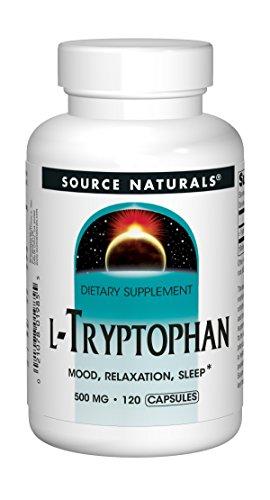 Source Naturals L-Tryptophan, 1500 mg Serving, Essential Amino Acid Supplement Helps Combat Stress, Encourage Positive Mood & Relaxation and Promotes Drowsiness, Rest and Sleep - 120 Capsules Source Naturals 