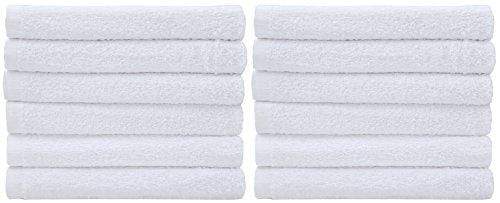 GREEN LIFESTYLE Terry Kitchen Bar Mops Kitchen Towel 12 Pack, Pure Cotton  White Dish Cloths, Rags, Restaurant Cleaning Towels Ring Spun 100% Cotton