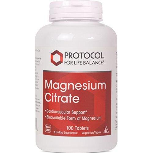 Protocol For Life Balance - Magnesium Citrate - Promoting Cellular Health & Muscle Performance While Providing Cardiovascular & Circulatory Support - 100 Tablets Supplement Protocol For Life Balance 