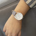Nine West Women's NW/1994RGGY Rose Gold-Tone and Grey Strap Watch Watch NINE WEST 