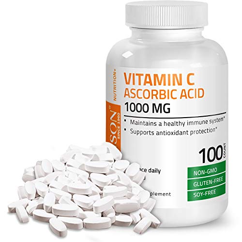 Bronson Vitamin C 1000 mg Premium Non-GMO Ascorbic Acid, 100 Tablets Supplement Bronson 