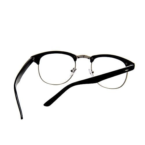 Shiratori New Vintage Fashion Half Frame Semi-Rimless Clear Lens Glasses Black Shoes Shiratori 