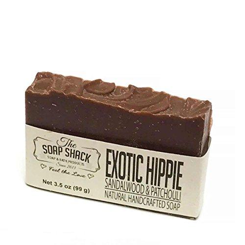 Sandalwood Patchouli Soap-Handmade Soap-Cold Process Soap-Sandalwood-Patchouli-Ground apricot seeds for exfoliation-By The Soap Shack Natural Soap The Soap Shack 