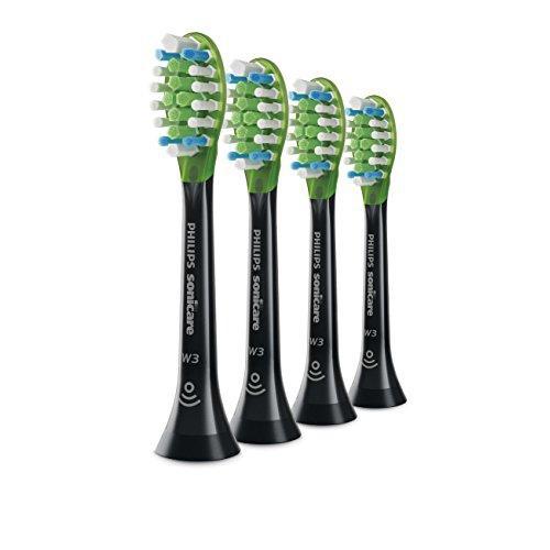 Philips Sonicare Premium White replacement toothbrush heads, HX9064/95, BrushSync technology, Black 4-pk Brush Head Philips Sonicare 