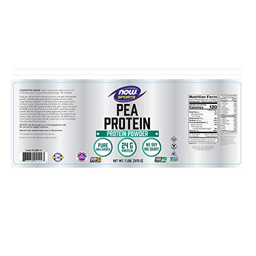 NOW Sports Pea Protein Natural Unflavored Powder,7-Pound Supplement NOW Foods 