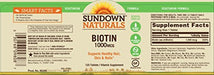 Sundown Naturals Biotin 1000 mcg, 120 Tablets (Pack of 3) Supplement Sundown Naturals 