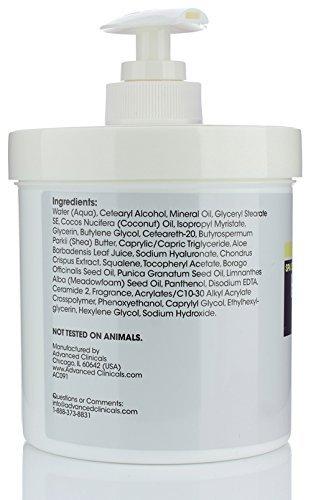 Advanced Clinicals Anti-aging Hyaluronic Acid Cream for face, body, hands. Instant hydration for skin, spa size. (Two - 16oz) Skin Care Advanced Clinicals 