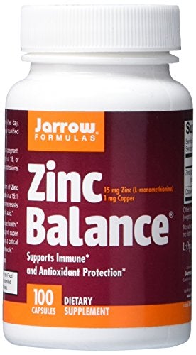 Jarrow Formulas Zinc Balance 15 mg, Supports Immune and Antioxidant Protection, 100 Caps Supplement Jarrow 