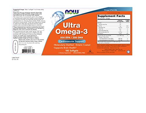 NOW Ultra Omega 3 Fish Oil,180 Softgels Supplement NOW Foods 