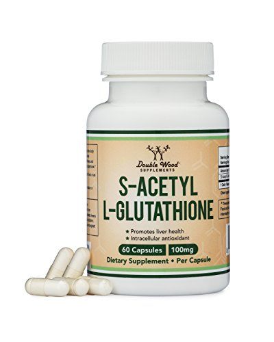 S-Acetyl L-Glutathione Capsules - 100mg, Made and Tested in The USA, 60 Count (Acetylated Glutathione) by Double Wood Supplements Supplement Double Wood Supplements 