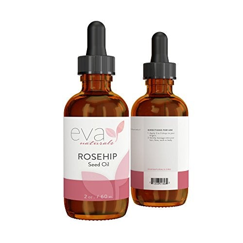 Eva Naturals Pure Rosehip Seed Oil (2oz) - Natural Face Serum Aids Stretch Mark and Acne Scar Removal - Reduces Inflammation, Boosts Collagen Production for Radiant Skin - Premium Quality, Unrefined Skin Care Eva Naturals 