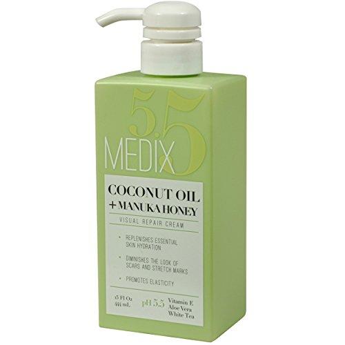 Medix 5.5 Coconut Oil Cream and Manuka Honey. Moisturizing Repair cream rehydrates skin. Great for scar and stretch marks. (Two - 15oz) Skin Care Medix 5.5 