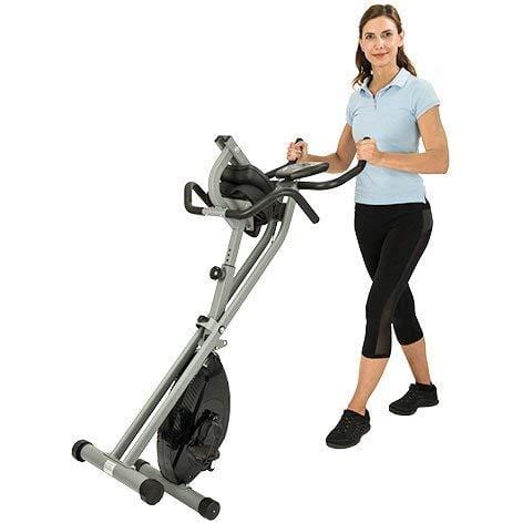 AuWit Magenetic Exercise Bike w/Multi Level Tension Control Adjustable Resistance LCD Screen Easy Storage Fitness Machine (Black) Sports AuWit 