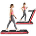 Goplus 2 in 1 Folding Treadmill, 2.25HP Under Desk Electric Treadmill, Installation-Free, with Bluetooth Speaker, Remote Control and LED Display, Walking Jogging Machine for Home/Office Use (Red) Sports Goplus 