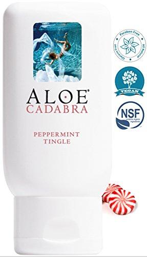 Aloe Cadabra Organic Personal Lube Flavored Peppermint, Best Natural Sex Lubricant & Natural Oral Gel, 2.5 Ounce Aloe Cadabra Aloe Cadabra 