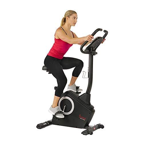 Sunny Health & Fitness Upright Exercise Bike with Electromagnetic Resistance, Device Holder, Programmable Monitor and Pulse Rate Monitoring - SF-B2883 (SF-B2883) Sports Sunny Health & Fitness 