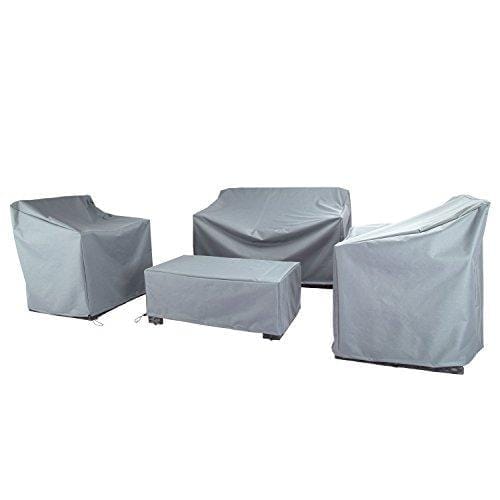 Baner Garden N87 4-Piece Outdoor Veranda Patio Garden Furniture Cover Set with Durable and Water Resistant Fabric (Grey) Lawn & Patio Baner Garden 