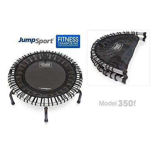 JumpSport 350F | Folding Fitness Trampoline, In-Home Rebounder | Easy Transport | No-Tip Arched Legs | Safe & Stable Bounce for Quality & Durability | 4 Music Workout Videos Incl. Fitness Trampoline JumpSport 