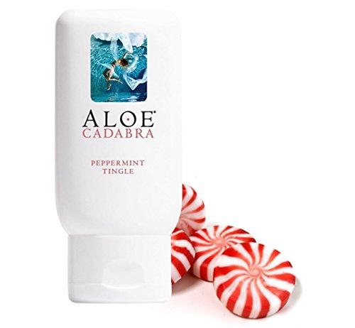 Aloe Cadabra Organic Personal Lube Flavored Peppermint, Best Natural Sex Lubricant & Natural Oral Gel, 2.5 Ounce Aloe Cadabra Aloe Cadabra 