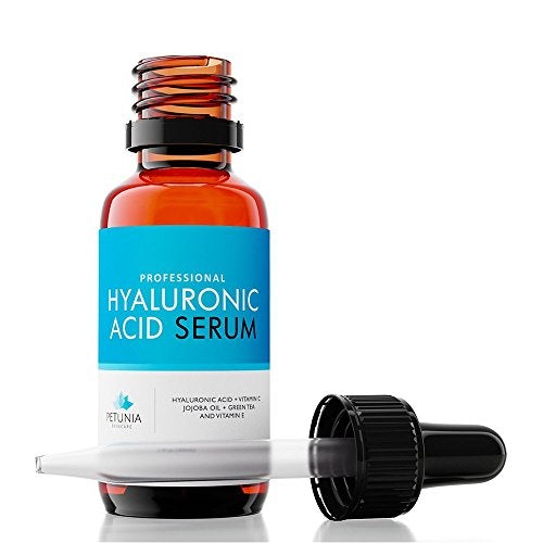 Best Hyaluronic Acid Serum with Vitamin C For Face Deeply Hydrate and Plump Dry Skin, Boost Collagen Hydration, Diminish Fine Lines and Wrinkles With Our Anti Aging Natural Vegan Friendly Product, 1 f Skin Care Petunia Skincare 