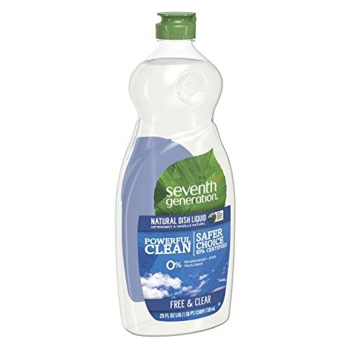 Seventh Generation Dish Liquid Soap, Free & Clear, 25 oz, Pack of 6 (Packaging May Vary) Dish Soap Seventh Generation 