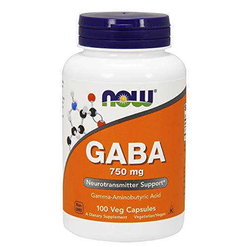 NOW GABA 750 mg,100 Veg Capsules Supplement NOW Foods 