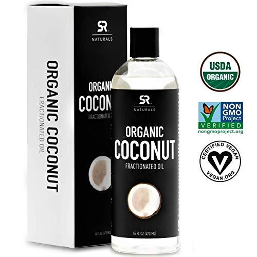 Organic Fractionated Coconut Oil by SR Naturals ~ 100% Pure Multi-Purpose Oil ~ Organic Certified & Non-GMO Verified (16oz) Supplement Sports Research 