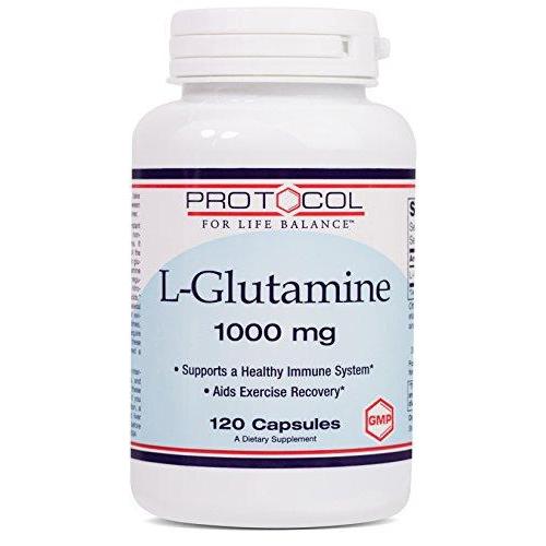 Protocol For Life Balance - L-Glutamine 1000 mg - Supports a Healthy Immune System and Gastro-Intestinal Health while Aiding Exercise Recovery - 120 Capsules Supplement Protocol For Life Balance 
